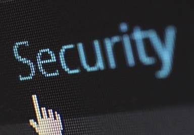 Photo of a screen showing the word security